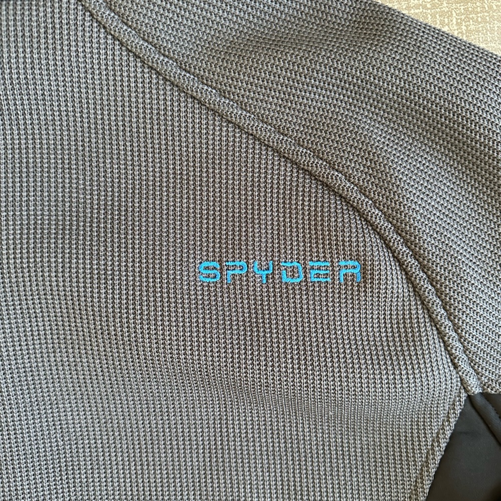 Spyder Mens XL 1/4 Zip Performance Pullover Gray Black Athletic Outdoor Top - Picture 11 of 14